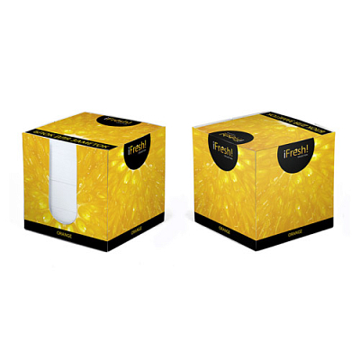 Блок бумаги для заметок "Hatber iFresh Orange", 9x9x9см, белый, непроклеенный, в картонной упаковке