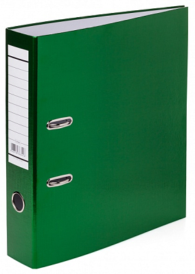 Папка регистратор "Hatber", А4, 70мм, арочный механизм, бумвинил, серия "Metallic - Зелёная"