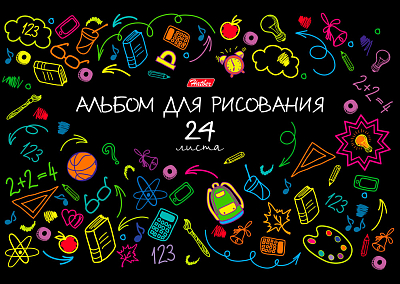 Альбом для рисования "Hatber", 24л, А4, на скобе, серия "Ассорти"