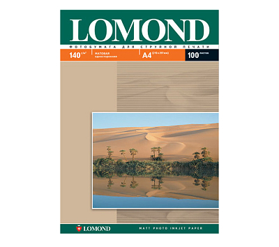 Фотобумага для струйной печати Lomond A4/140 г/м2/ 100 листов. Матовая односторонняя