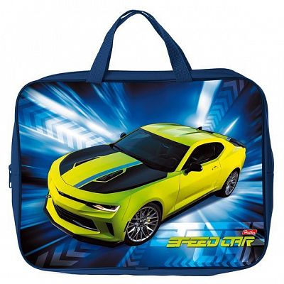 Сумка текстильная для тетрадей "Hatber", А4, ширина 7см, с ручками, серия "Sport Car"