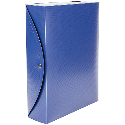 Короб архивный пластиковый "Berlingo", 330x245x100мм, 900мкм, на кнопке, разборный, синий