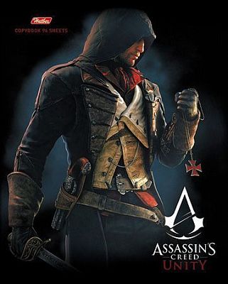 Тетрадь 96л А5ф клетка на скобе серия -Assassin"s creed-