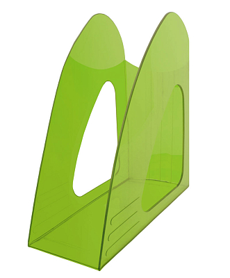 Лоток пластиковый вертикальный для документов А4 "Hatber", 235x90x240мм, тонированный, зелёный