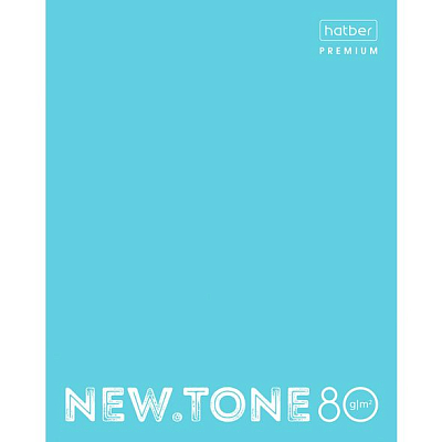 Тетрадь "Hatber Premium", 80л, А5, клетка, ламинация, на скобе, серия "NewTone Pastel - Незабудка"