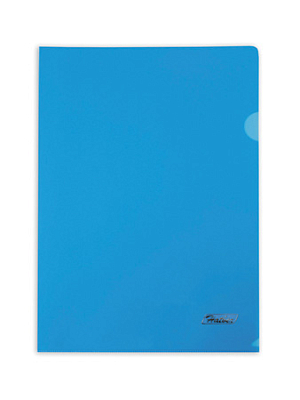 Папка-уголок пластиковая "Hatber", А4, 180мкм, синяя