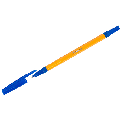Ручка шариковая "OfficeSpace 907 Orange", 1мм, синяя, жёлтый корпус