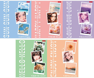 Тетрадь "Hatber", 48л, А5, клетка, ламинация "Soft-Touch", на скобе, серия "Прекрасные мгновения"