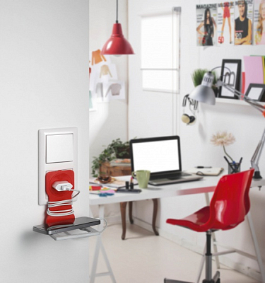 Держатель для смартфона "Durable Varicolor", 84x134x4,5мм, красный