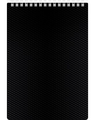 Блокнот "Hatber", 80л, А5, клетка, пластиковая обложка, на гребне, серия "Diamond - Чёрный"
