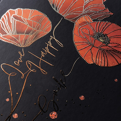 Бизнес-блокнот "Hatber", 80л, А5, клетка, 5 цветная линовка, 3D фольга, ламинация, твёрдый переплёт, серия "Бал цветов"