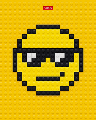 Тетрадь "Hatber", 48л, А5, клетка, на скобе, серия "Lego - Smile"