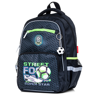Рюкзак "Hatber", 37x28x17см, полиэстер, 2 отделения, 4 кармана, серия "Soft - Super Star Football"
