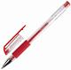 Ручка гелевая "Brauberg Number One", 0,5мм, красная, резиновый грип, прозрачный корпус