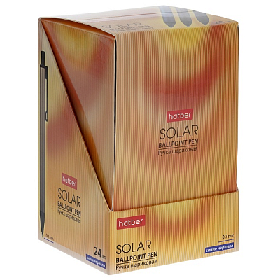 Ручка шариковая автоматическая "Hatber Solar", 0,7мм, синяя, чернила на масляной основе, металлический цветной корпус