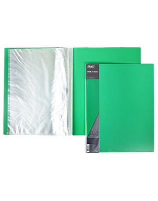 Папка пластиковая "Hatber", А4, 10 вкладышей, 600мкм, корешок 9мм, серия "Standard - Зелёная"