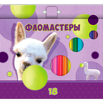 Фломастеры "Hatber VK", 18 цветов, серия "Альпака", в картонной упаковке