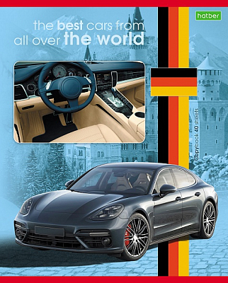 Тетрадь "Hatber Eco", 40л, А5, клетка, на скобе, серия "Luxury Car"