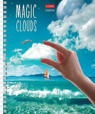 Тетрадь "Hatber", 48л, А5, клетка, ламинация, на гребне, серия "Волшебные облака"