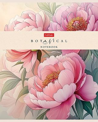 Тетрадь "Hatber", 48л, А5, клетка, ламинация "Soft-Tocuh", на скобе, серия "Ботаника"