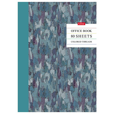 Тетрадь "Hatber", 80л, А4, клетка, ламинация, на скобе, серия "Colored Threads - Цветные нити"