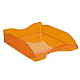 Лоток пластиковый горизонтальный для документов А4 "Стамм Люкс", 340x255x65мм, тонированный, оранжевый
