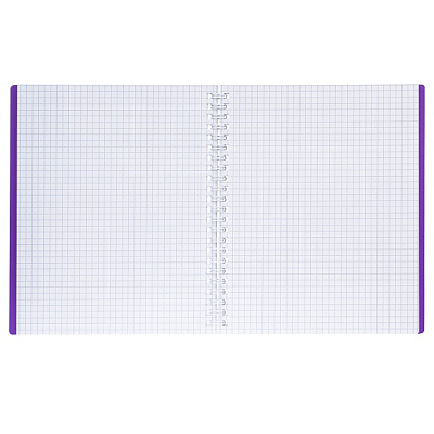 Тетрадь "Hatber", 80л, А5, клетка, пластиковая обложка, на гребне, серия "Canvas - Фиолетовая"