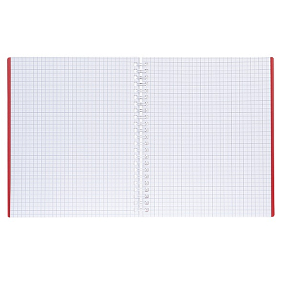 Тетрадь "Hatber", 80л, А5, клетка, пластиковая обложка, на гребне, серия "Canvas - Красная"