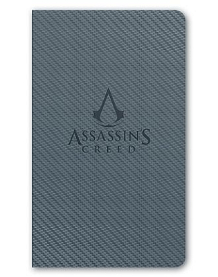 Бизнес-блокнот "Hatber", 128л, А5, линия, цветной срез, мягкий переплёт, eco-кожа, серия "Graffite: Assassin's Creed - Серый"