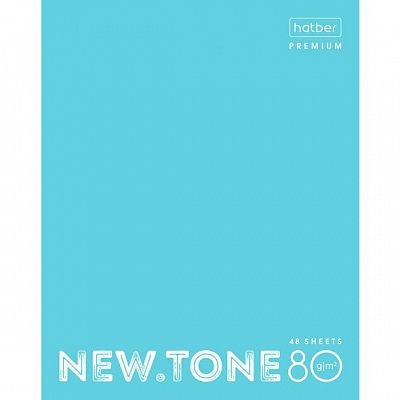 Тетрадь "Hatber Premium", 48л, А5, клетка, ламинация, на скобе, серия "NewTone Pastel - Незабудка"