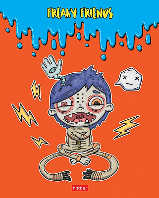 Тетрадь "Hatber", 48л, А5, клетка, на скобе, серия "Freaky Friends"