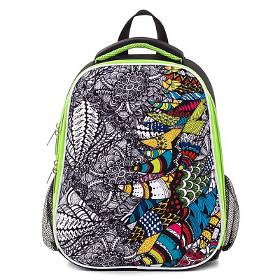 Рюкзак "Hatber", 37x29x17см, EVA-материал, 2 отделения, 1 карман, серия "Ergonomic - Doodle Art"