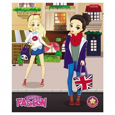 Тетрадь "Hatber", 48л, А5, клетка, на скобе, серия "Fashion Girl 4D"
