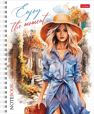 Тетрадь "Hatber", 48л, А5, линия, на гребне, серия "Незнакомки"