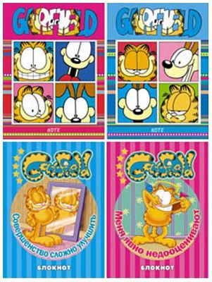 Блокнот "BG" 40л А5 "Garfield" (ассорти ) евроспираль, выборочная лакировка