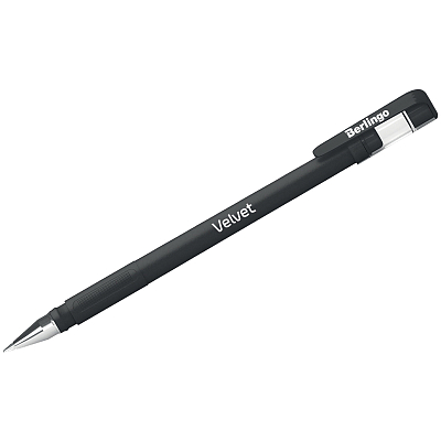 Ручка гелевая "Berlingo Velvet", 0,5мм, чёрная, чёрный прорезиненный корпус