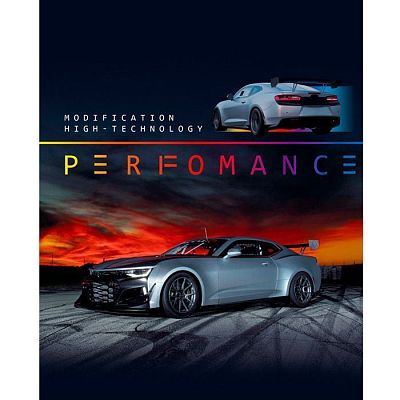 Тетрадь школьная "BG", 48л, А5, клетка, на скобе, серия "Auto Performance"