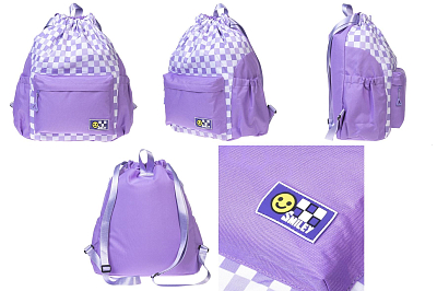 Рюкзак-мешок "Hatber", 44х33х14см, полиэстер, 1 отделение, 3 кармана, серия "Улыбайся"