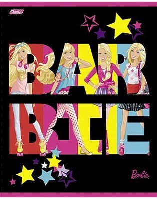 Тетрадь "Hatber", 48л, А5, клетка, блёстки, на скобе, серия "Barbie"