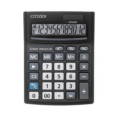 Калькулятор настольный "Citizen Business Line", CMB1201-BK, 12-разрядный, 102x137x31мм, чёрный