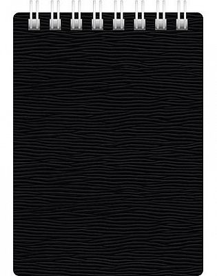 Блокнот "Hatber", 80л, А7, клетка, пластиковая обложка, на гребне, серия "Wood Чёрный"