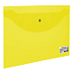 Папка-конверт пластиковая для документов "Brauberg", А5, 100л, 180мкм, на кнопке, полупрозрачная, жёлтая