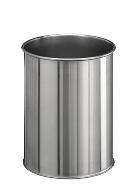 Корзина металлическая для мусора "Durable", 15л, круглая, цельная, серебристая
