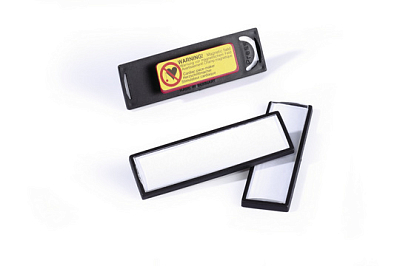Бейдж пластиковый горизонтальный "Durable Clip Card", 17x67мм, на магните, чёрный