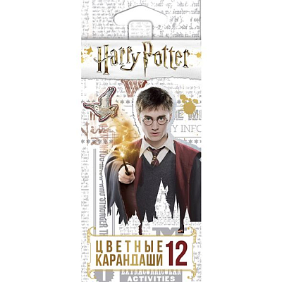 Карандаши "Hatber VK", 12 цветов, серия "Гарри Поттер №2", в картонной упаковке