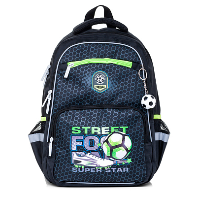 Рюкзак "Hatber", 37x28x17см, полиэстер, 2 отделения, 4 кармана, серия "Soft - Super Star Football"