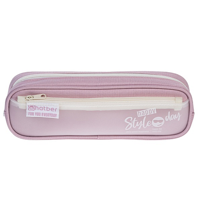 Пенал "Hatber", 30х70х50мм, мягкий, на молнии, серия "Style Day - Rose"