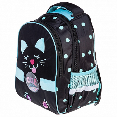 Рюкзак "Hatber", 37x26x17см, полиэстер, 2 отделения, 2 кармана, серия "Primary School - Кошка с ушками"