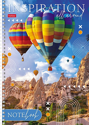 Тетрадь "Hatber", 80л, А4, линия, на гребне, серия "Вдохновение"