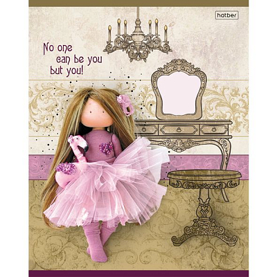 Тетрадь "Hatber", 48л, А5, клетка, на скобе, серия "Модные подружки"